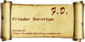Frieder Dorottya névjegykártya
